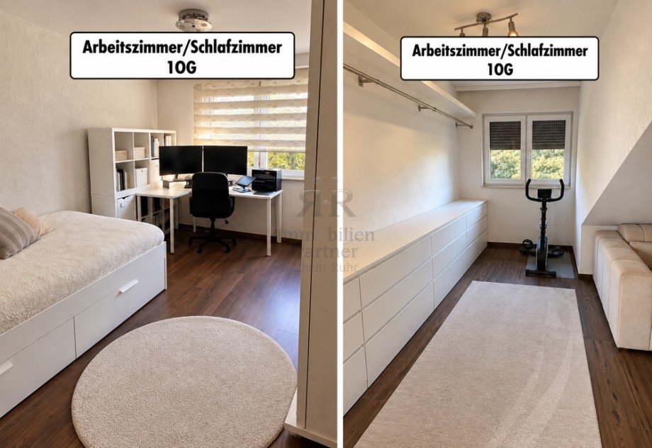 Arbeitszimmer_Sschlaffzimmer_1OG Maisonettewohnung Duisburg