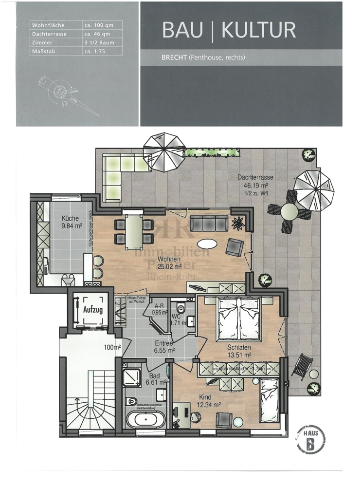 Grundriss Penthousewohnung Dinslaken