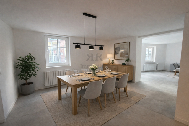 KI-Beispielbild als Inspiration_Essbereich + Zugang Wohnzimmer Einfamilienhaus Dinslaken