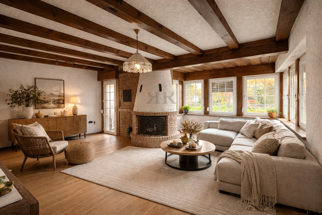 KI-Beispielbild als Inspiration_Kaminzimmer Einfamilienhaus Dinslaken